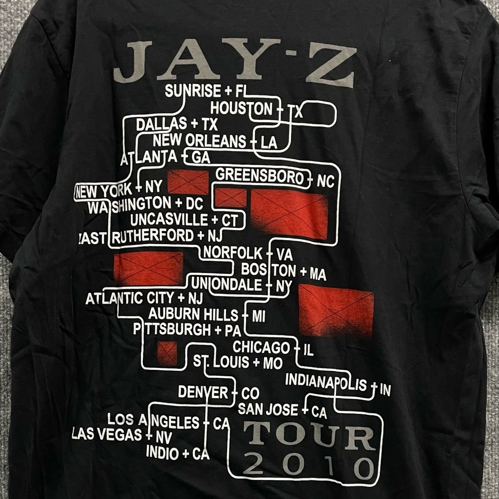 Jay-Z Blueprint Tour 2010 Tee Black T-Shirt Short Sleeve Size XL